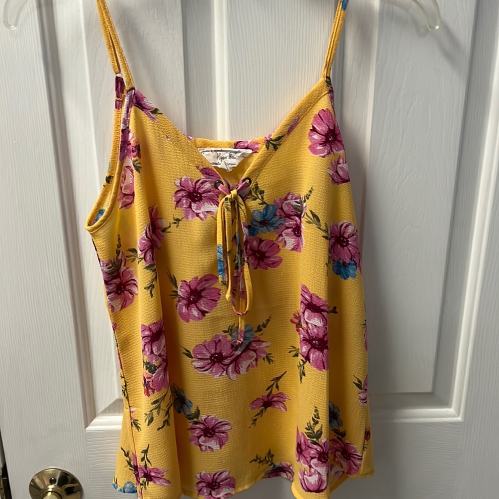 yellow tank top with flowers